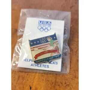 1992 Barcelona Spain Summer Olympic Games Badminton Team USA Pin New